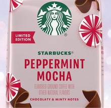 Cargar imagen en el visor de la galería, Starbucks Christmas Peppermint Mocha Ground Coffee