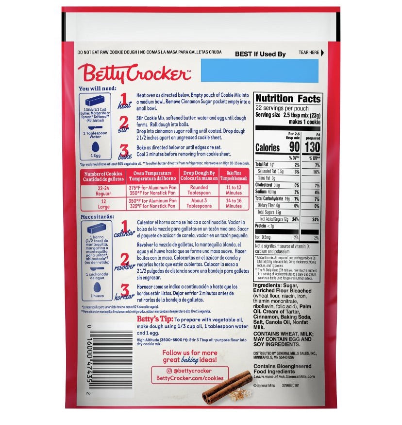 Betty Crocker Snickerdoodle Cookie Mix CEREALIZATE PRICMX