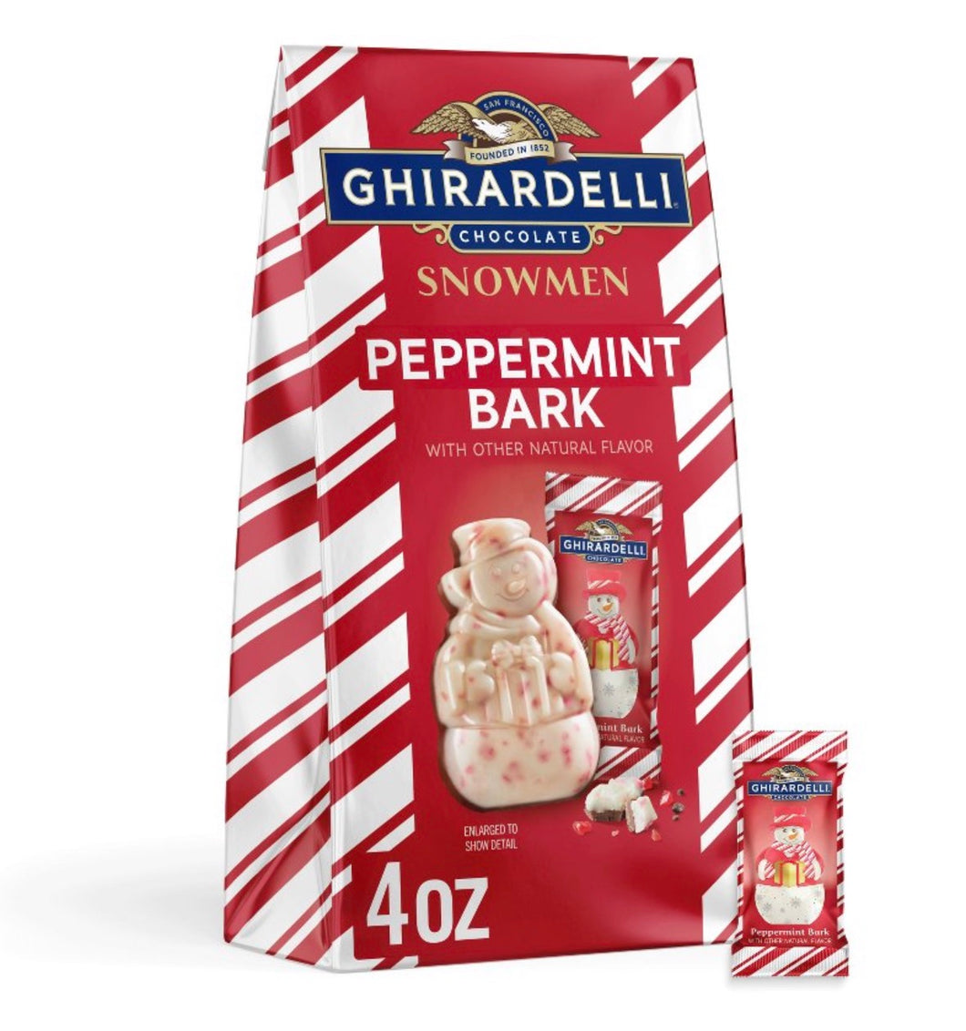 Ghirardelli Peppermint Bark Chocolate Christmas Snowman