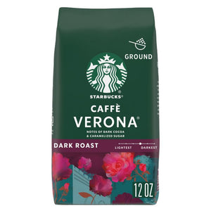 Starbucks Dark Roast Verona Dark Cocoa & Caramelizas Sugar Ground Coffee