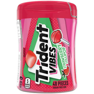 Trident Vibes Strawberry Lollipop Bubblegum Sugar Free