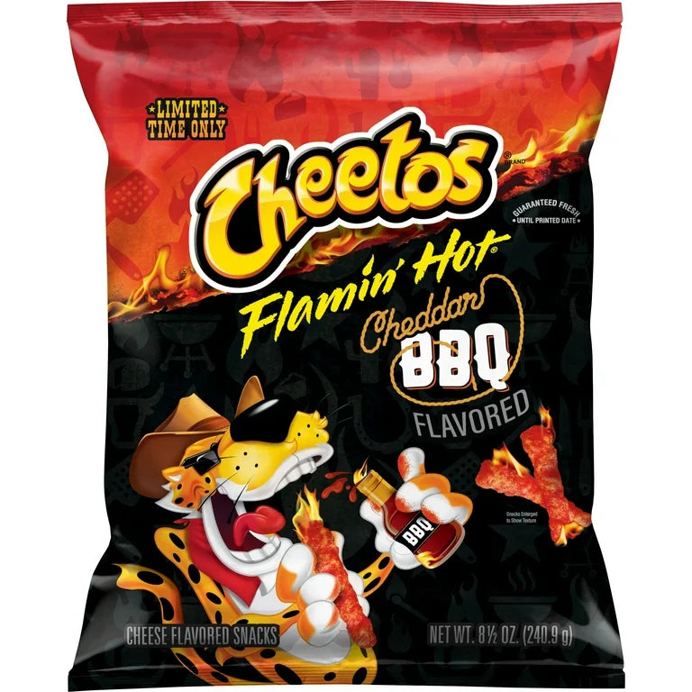 Cheetos Flamin' Hot Cheddar BBQ Snacks