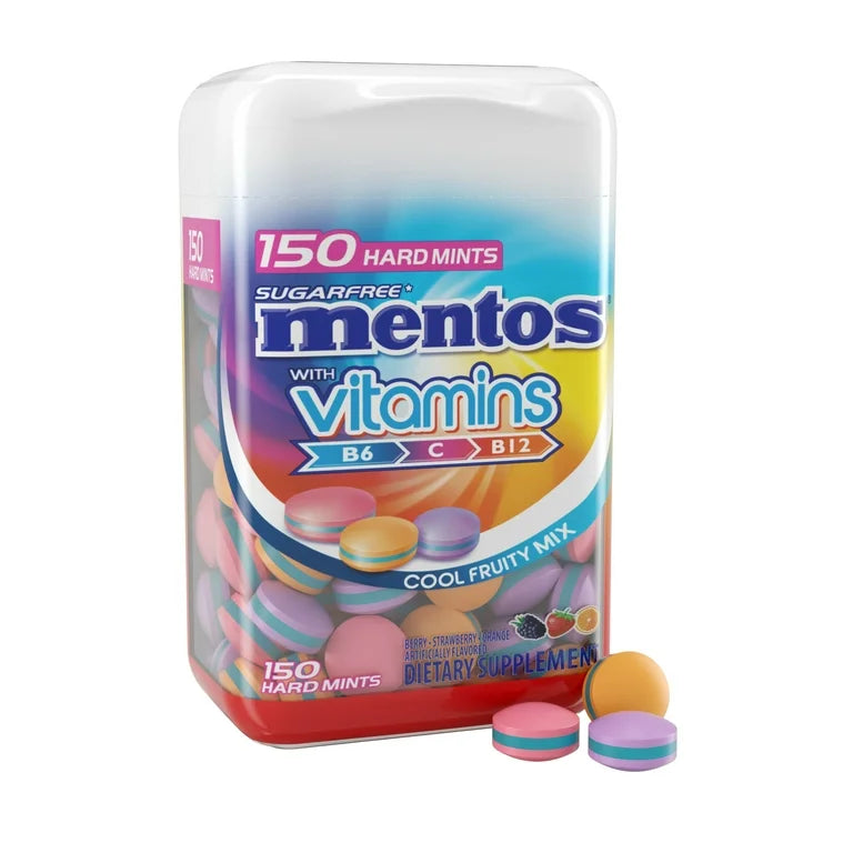 Mentos Hard Fruity Mints with Vitamins, Cool Fruit Mix