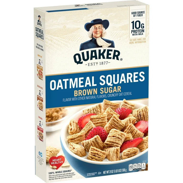 Quaker Oatmeal Squares Crunchy Oat Cereal Brown Sugar