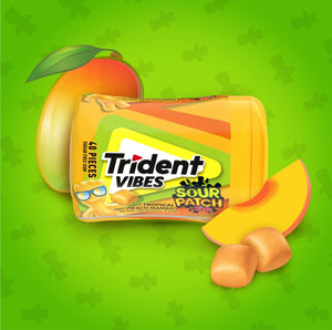 Trident Sour Patch Tropical Peach Mango Bubblegum