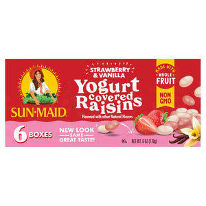 SUNMAID YOGURT RAISINS STRAWBERRY AND VANILLA