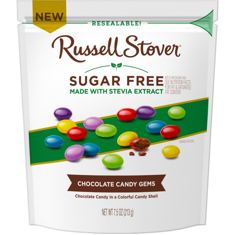 RUSSELL STOVER SUGAR FREE CHOCOLATE CANDY GEMS