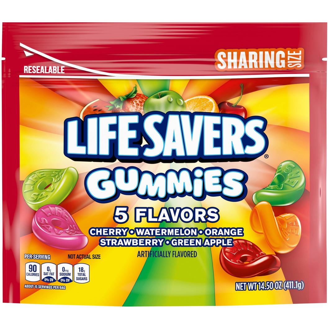 Life Savers Gummies 5 Flavors Sharing Size