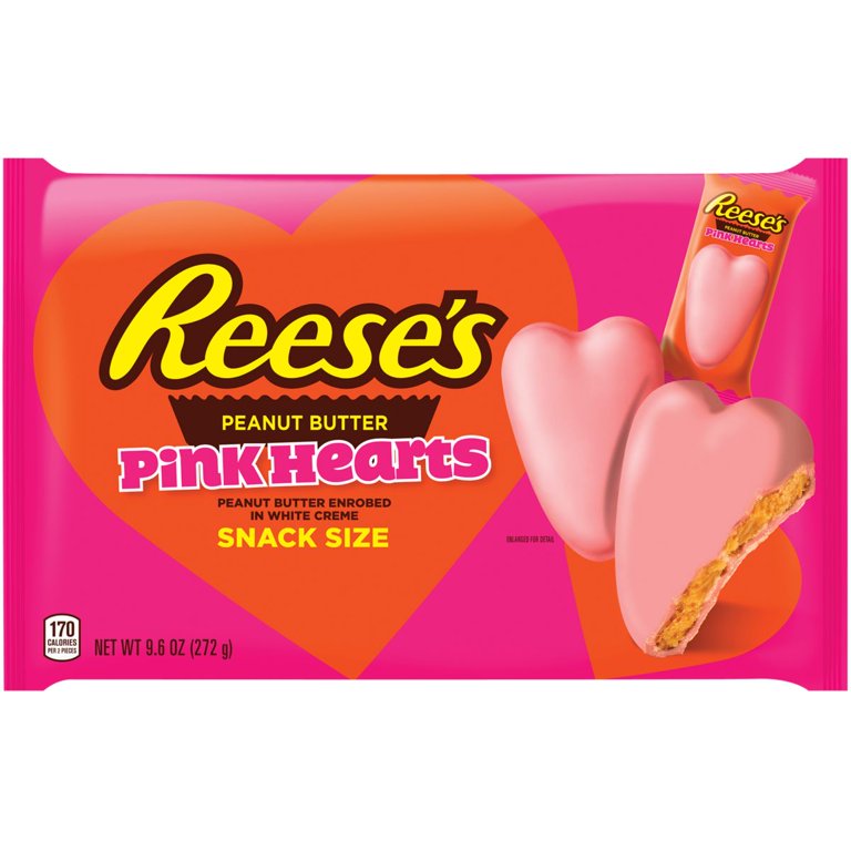 Reese’s Valentine’s Day Pink Hearts White Creme Peanut Butter
