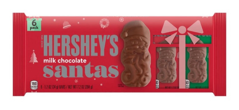 HERSHEY’S MILK CHOCOLATE SANTA BARS