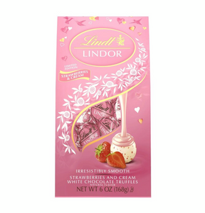 Lindt Lindor Valentine’s Strawberries And Cream White Chocolate Truffles