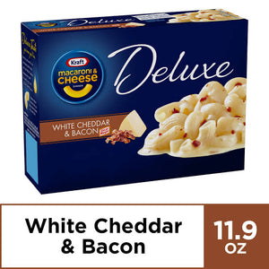 MAC AND CHEESE DELUXE WHITE CHEDDAR AND BACON