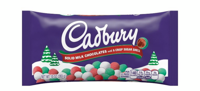 CADBURY HOLIDAY CANDY COATED SOLID MILK CHOCOLATE