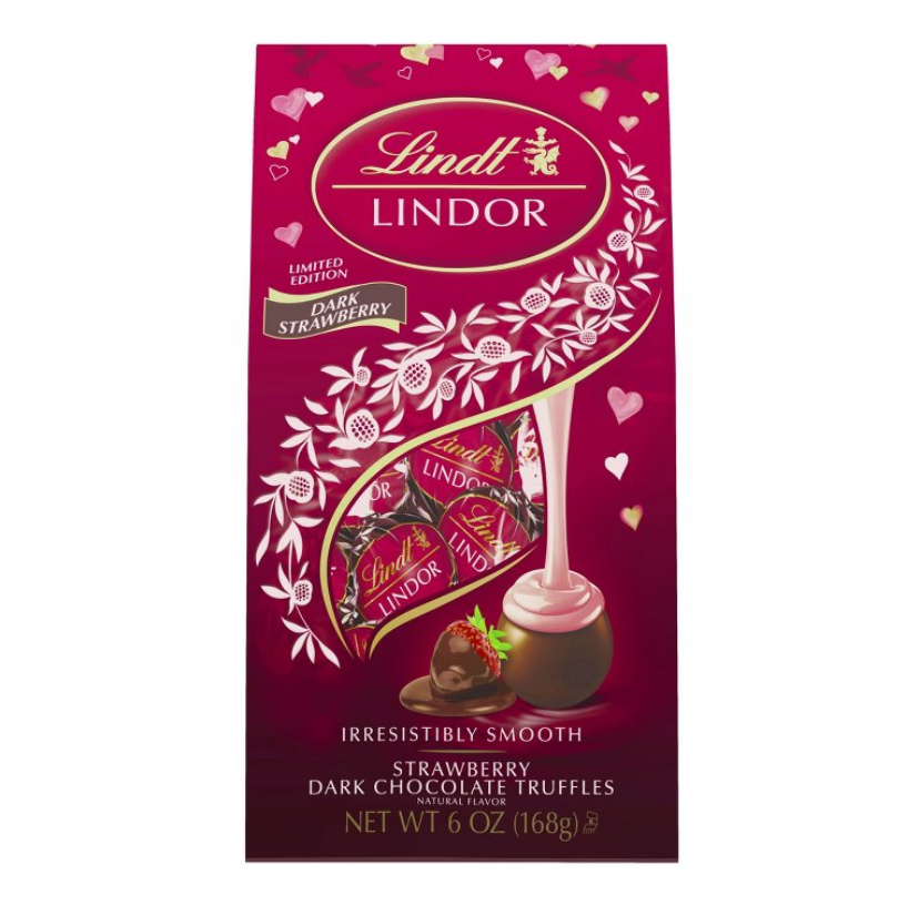 Lindt Lindor Valentine Strawberry Dark Chocolate Truffles