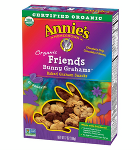 ANNIES ORGANIC FRIENDS HONEY, CHOCOLATE AND CHOCOLATE CHIP GRAHAM COOKIES
